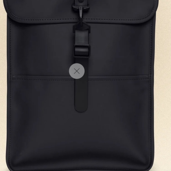 NEW! Rains Black Slim Line Adjustable Backpack. New With Tags. main image 9